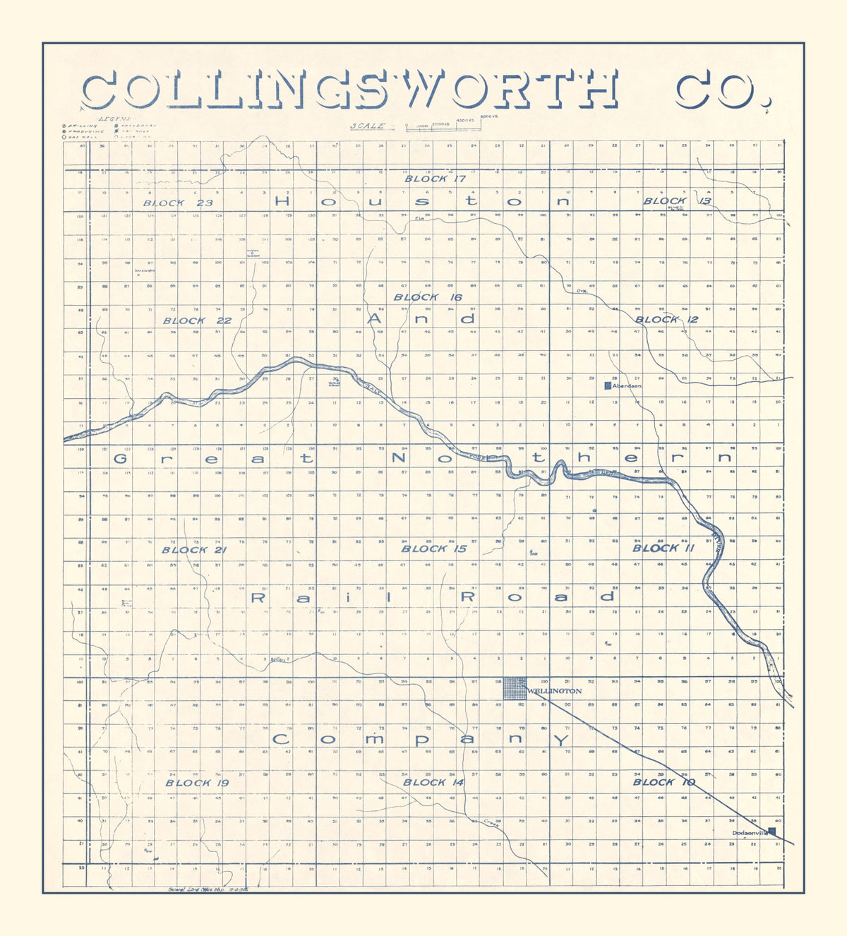 Preview of Vintage Map of Collingsworth County, Texas 1926