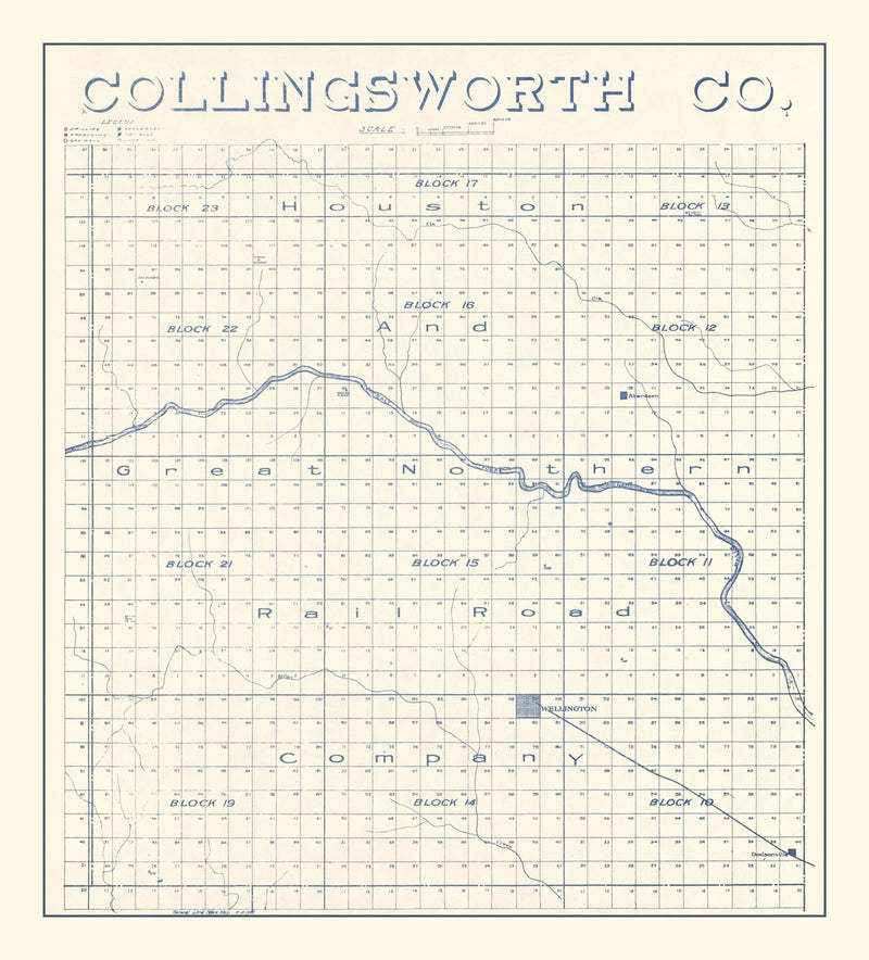 Size comparison using Vintage Map of Collingsworth County, Texas 1926