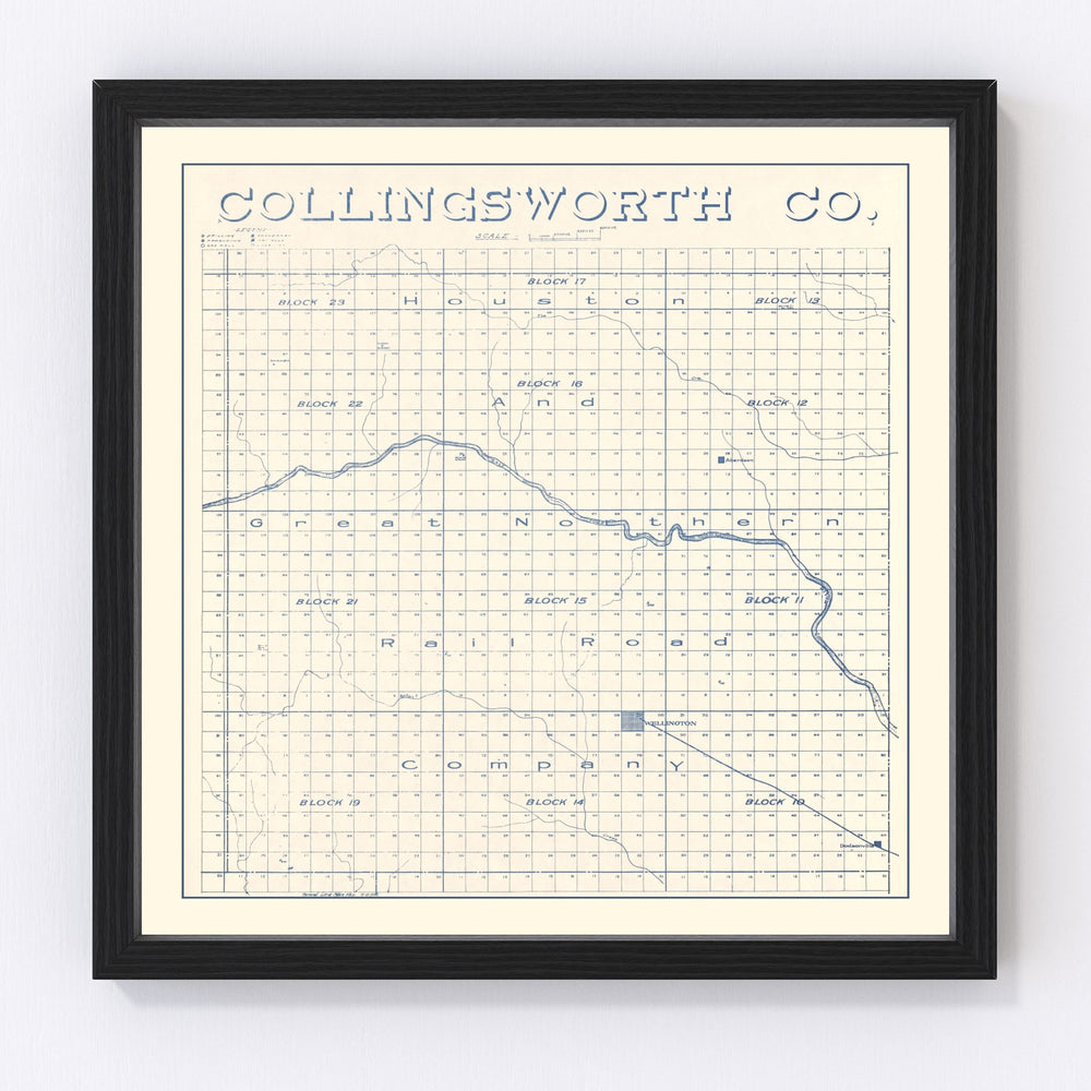 Collingsworth County Vintage Map 1926