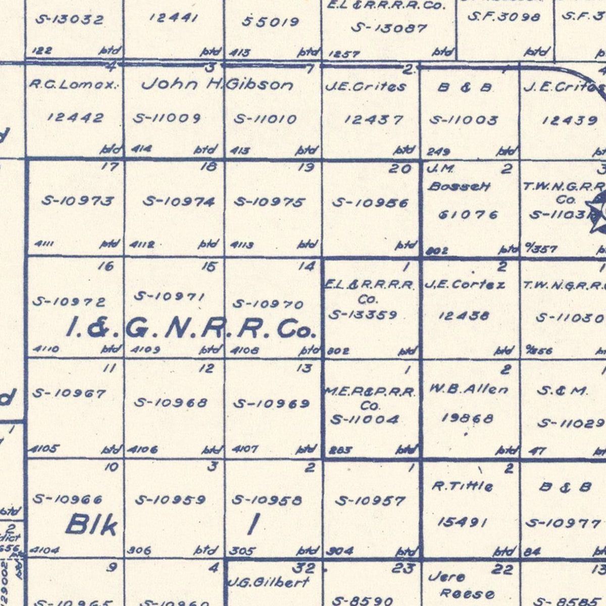 Restored historic details from the 1927 county map of Crosby County, Texas
