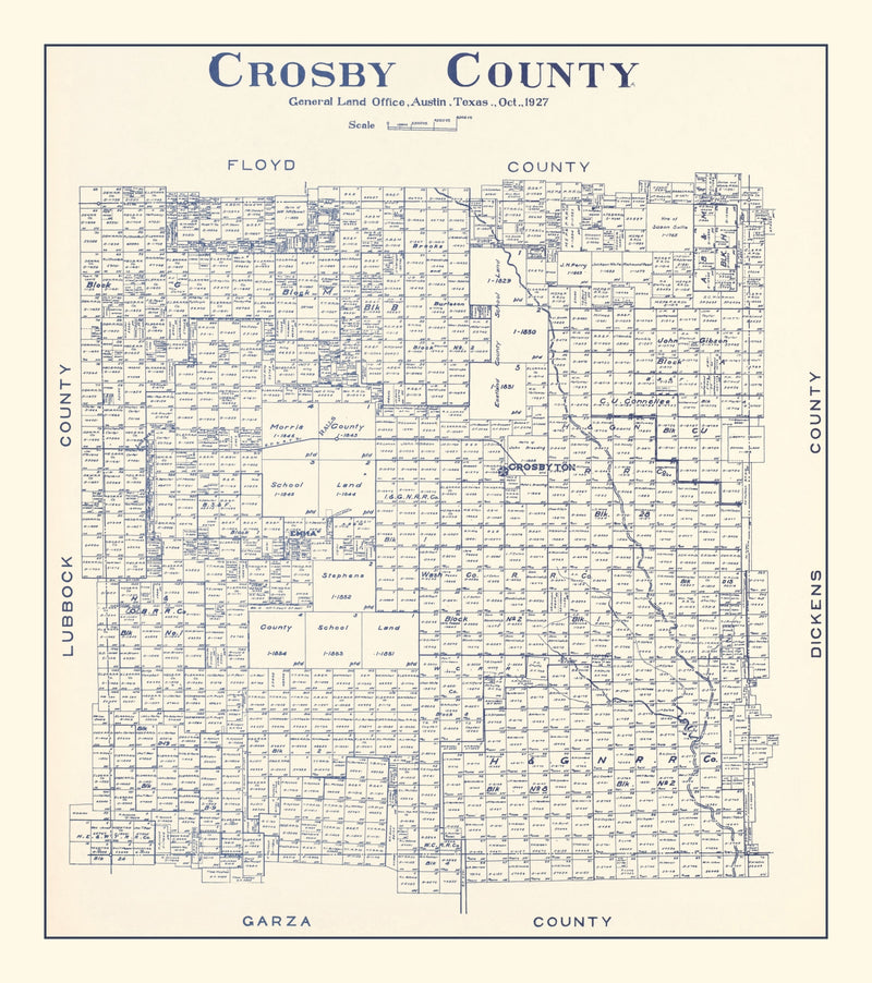 Size comparison using Vintage Map of Crosby County, Texas 1927
