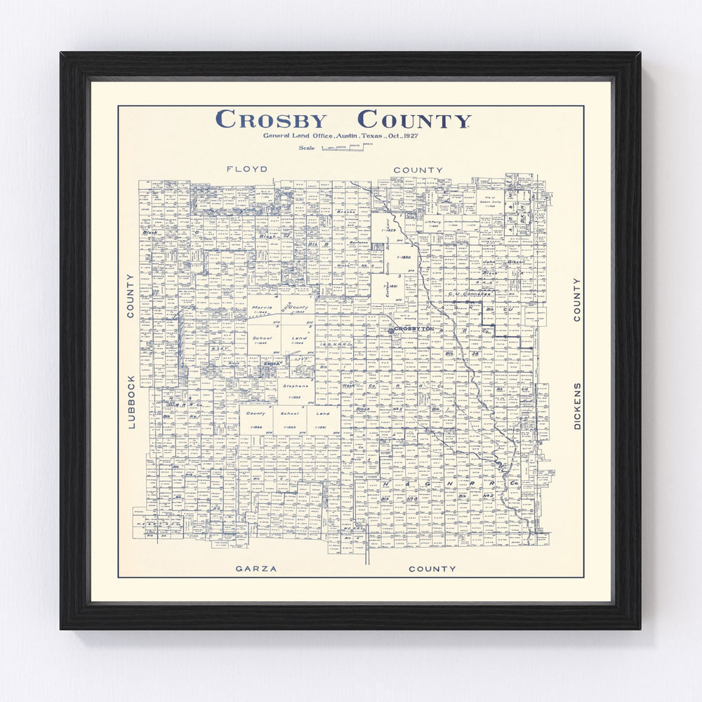 Crosby County Vintage Map 1927
