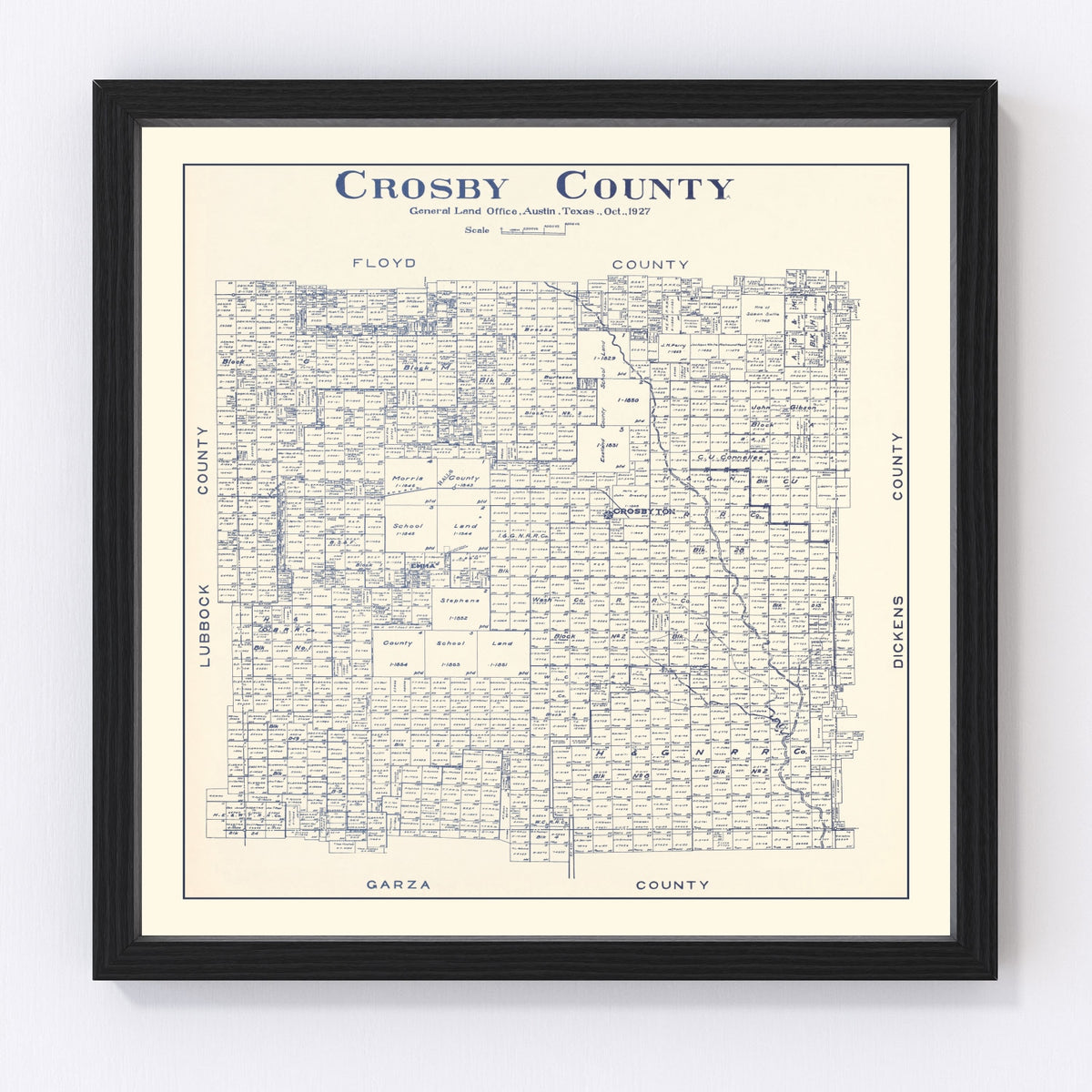 Crosby County Vintage Map 1927