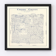 Crosby County Vintage Map 1927