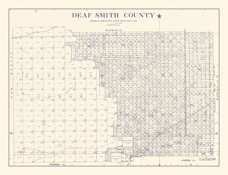 Size comparison using Vintage Map of Deaf Smith County, Texas 1926