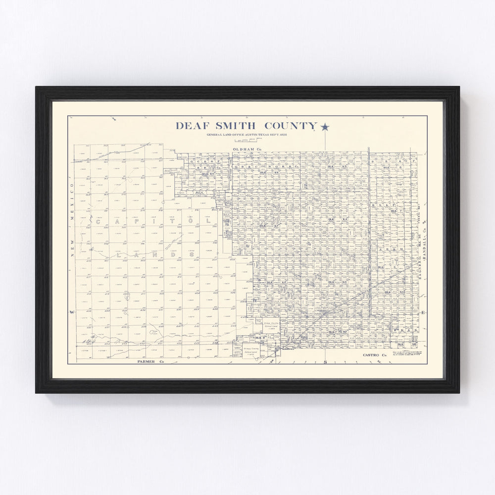 Deaf Smith County Vintage Map 1926