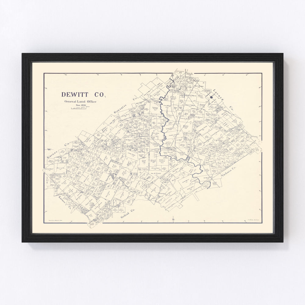 DeWitt County Vintage Map 1920