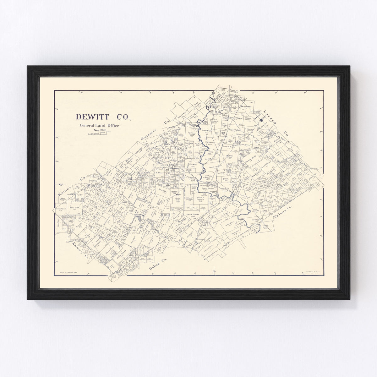 DeWitt County Vintage Map 1920