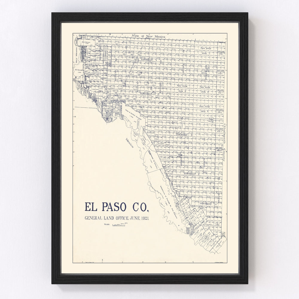 El Paso County Vintage Map 1921