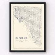 El Paso County Vintage Map 1921
