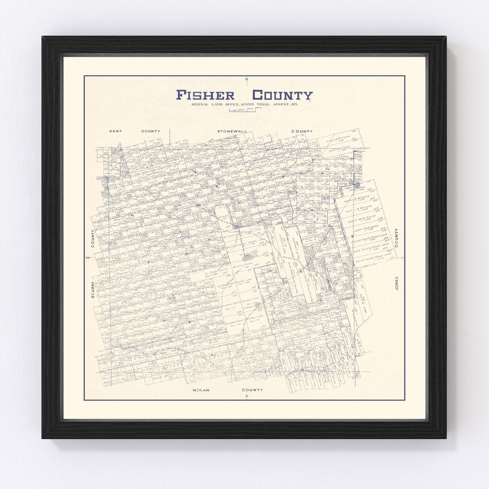 Fisher County Vintage Map 1921