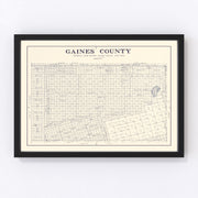 Gaines County Vintage Map 1922