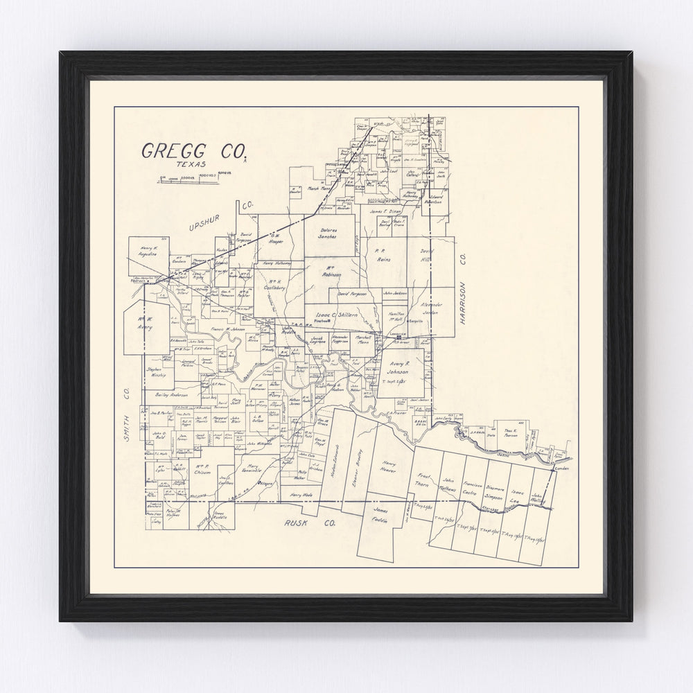 Gregg County Vintage Map 1927