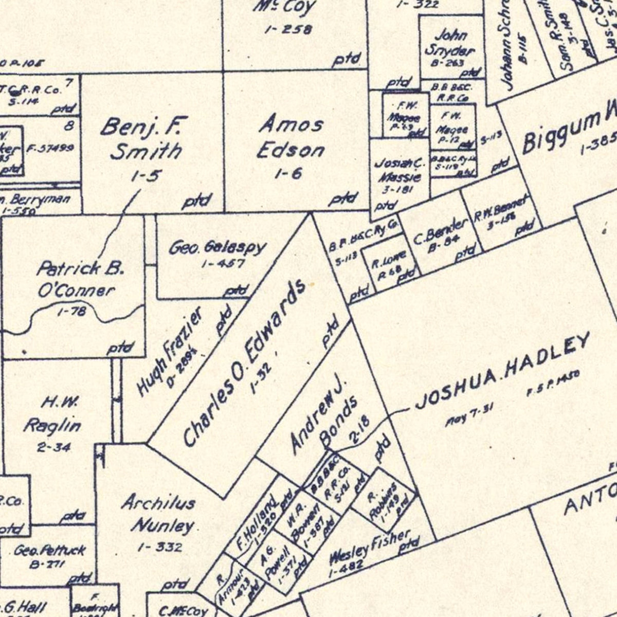 Restored historic details from the 1922 county map of Grimes County, Texas