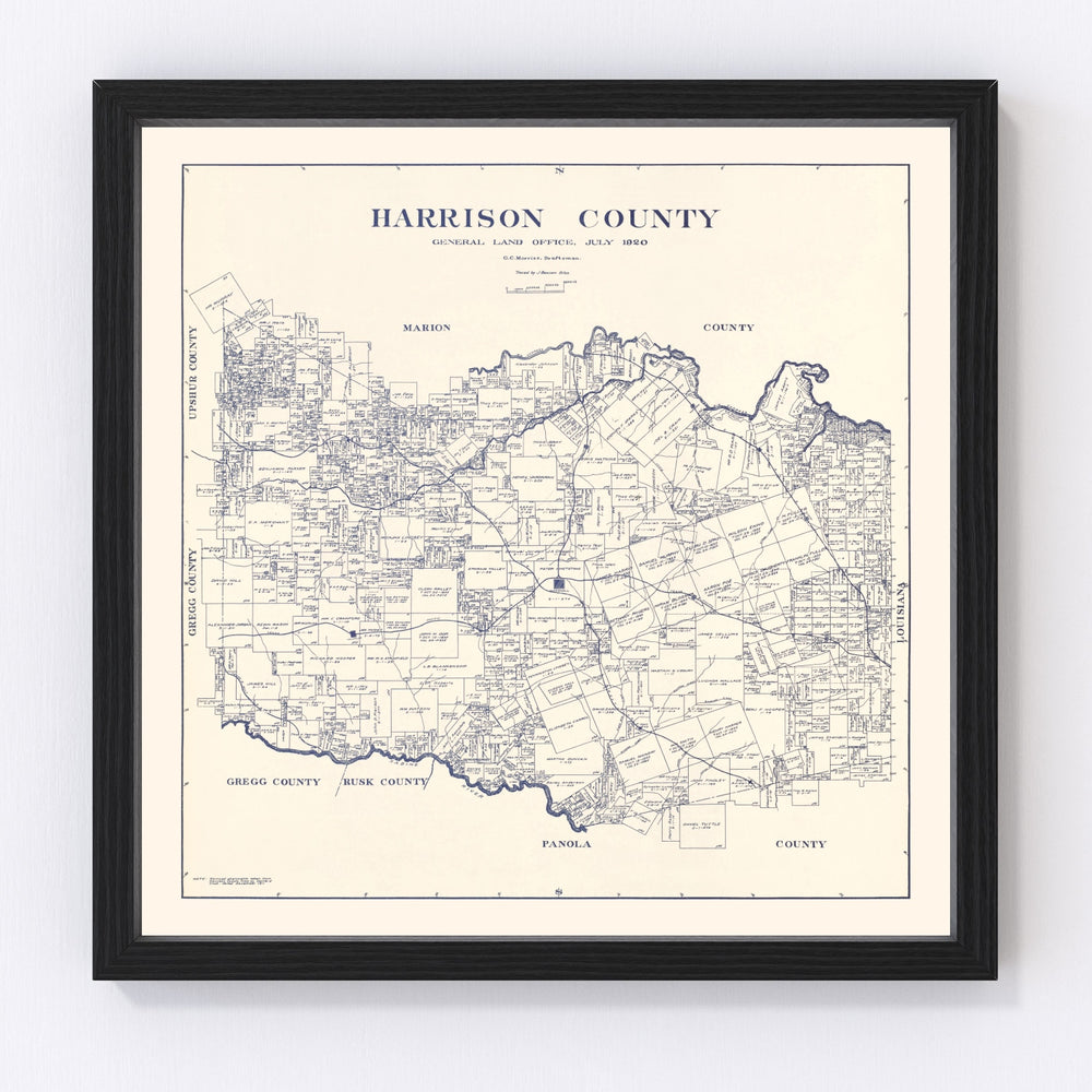 Harrison County Vintage Map 1920