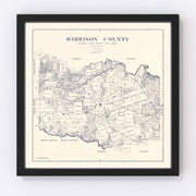 Harrison County Vintage Map 1920