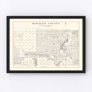 Hartley County Vintage Map 1925
