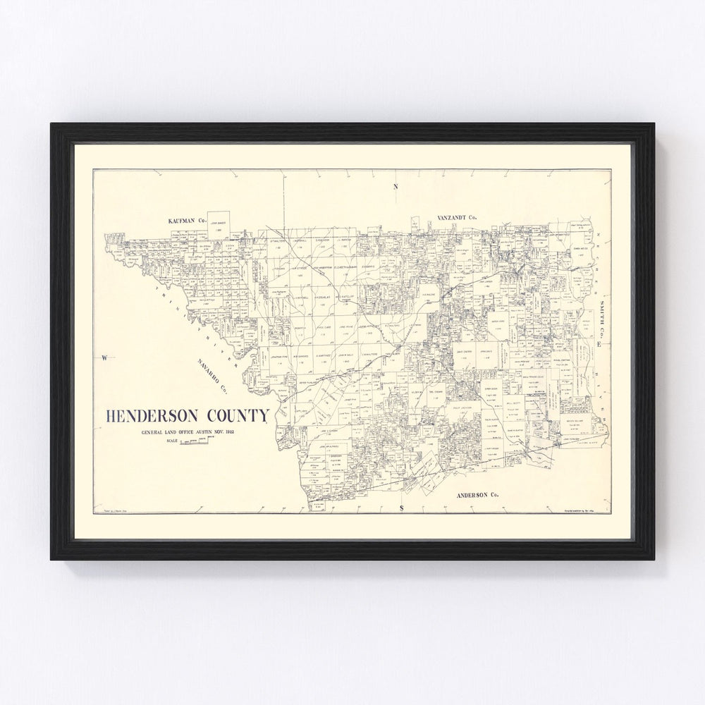 Henderson County Vintage Map 1922