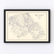 Hill County Vintage Map 1922