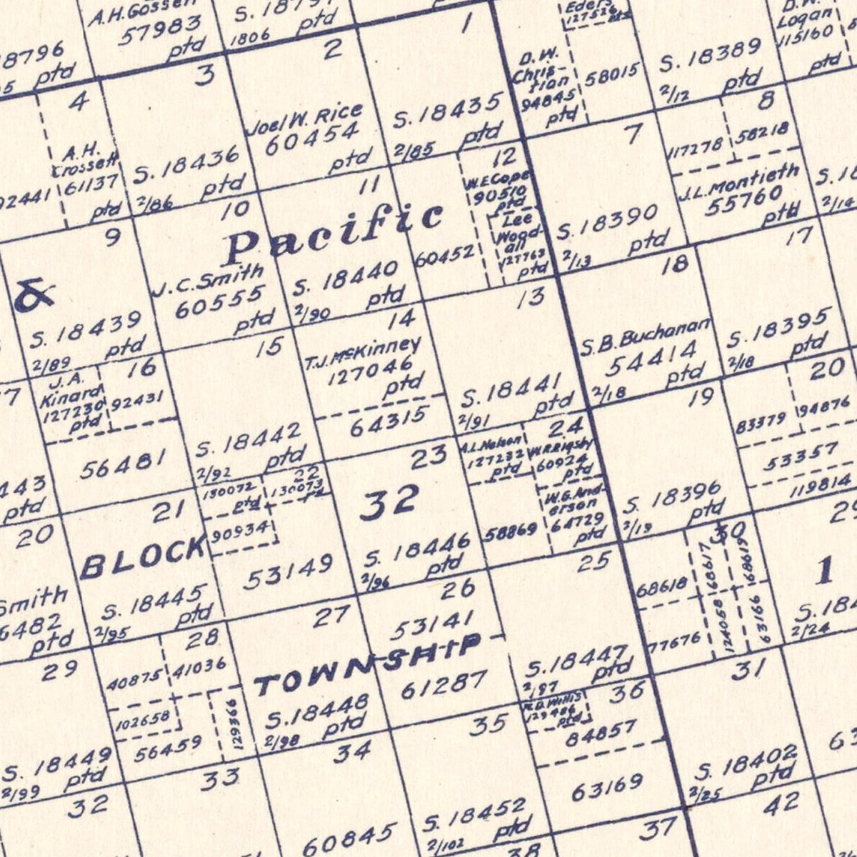 Restored historic details from the 1922 county map of Howard County, Texas