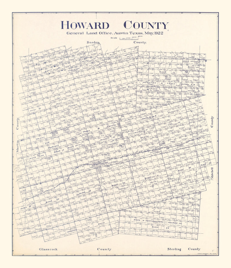 Size comparison using Vintage Map of Howard County, Texas 1922