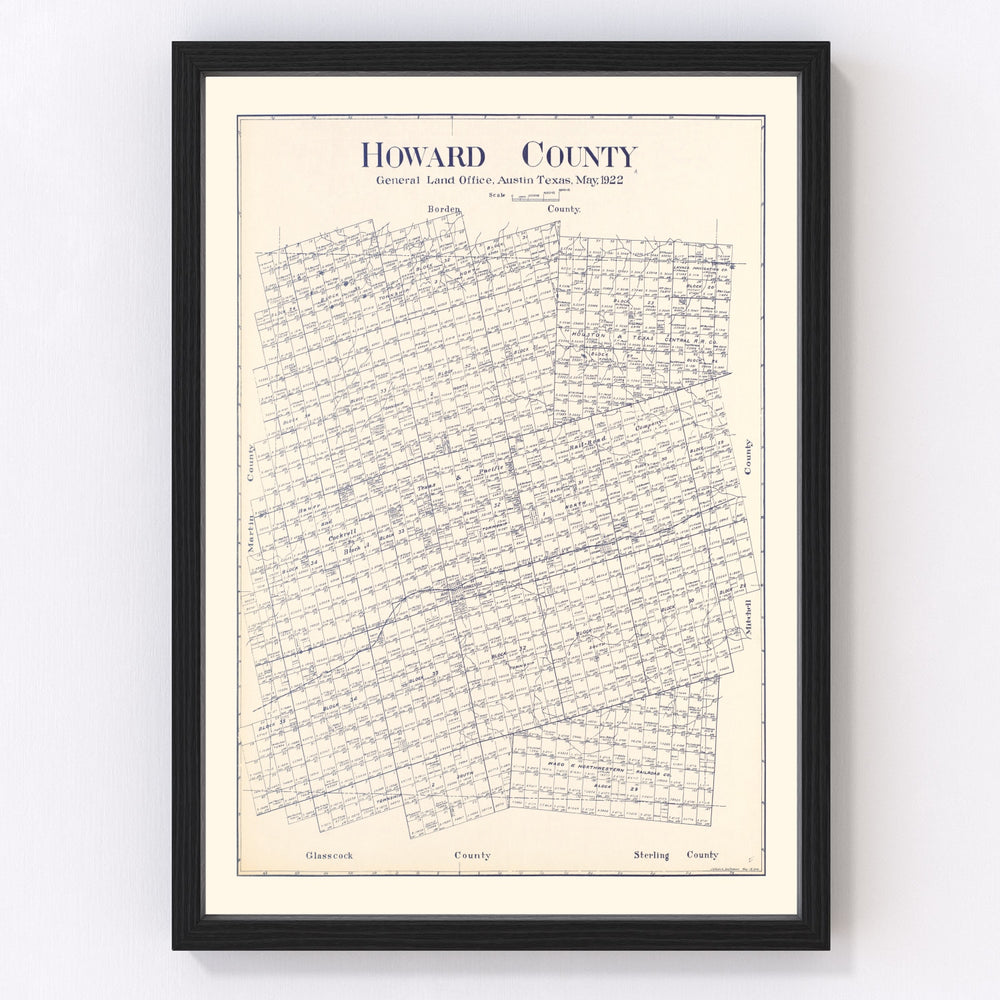 Howard County Vintage Map 1922