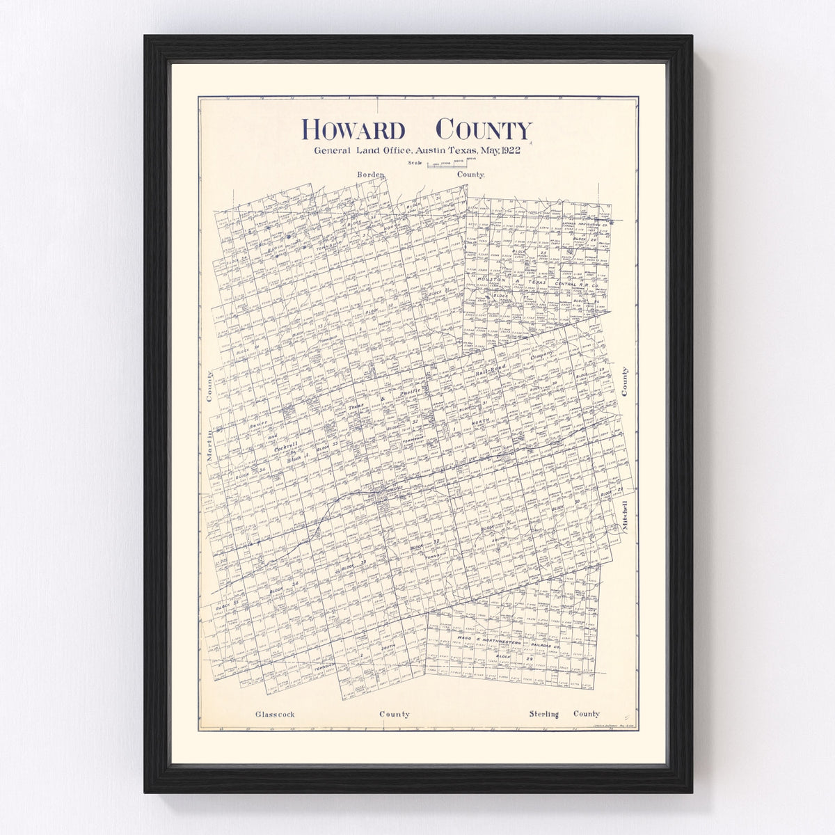 Howard County Vintage Map 1922