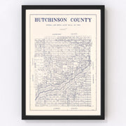 Hutchinson County Vintage Map 1922