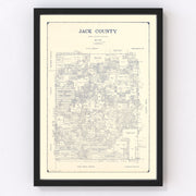 Jack County Vintage Map 1925