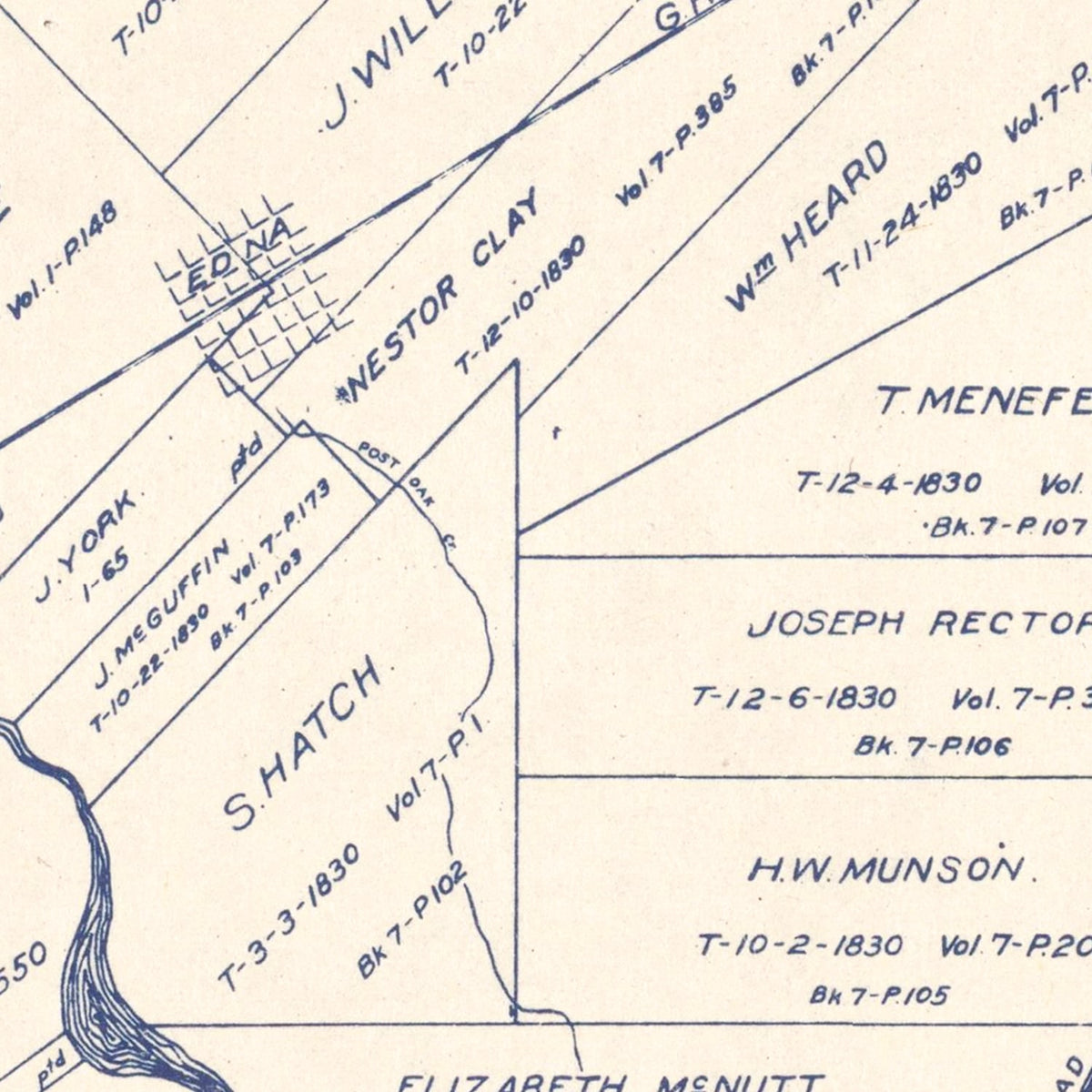 Restored historic details from the 1920 county map of Jackson County, Texas