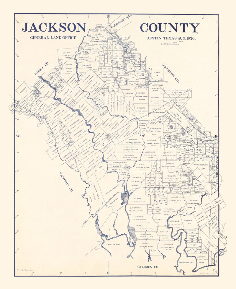 Size comparison using Vintage Map of Jackson County, Texas 1920