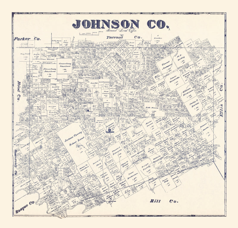 Size comparison using Vintage Map of Johnson County, Texas 1927
