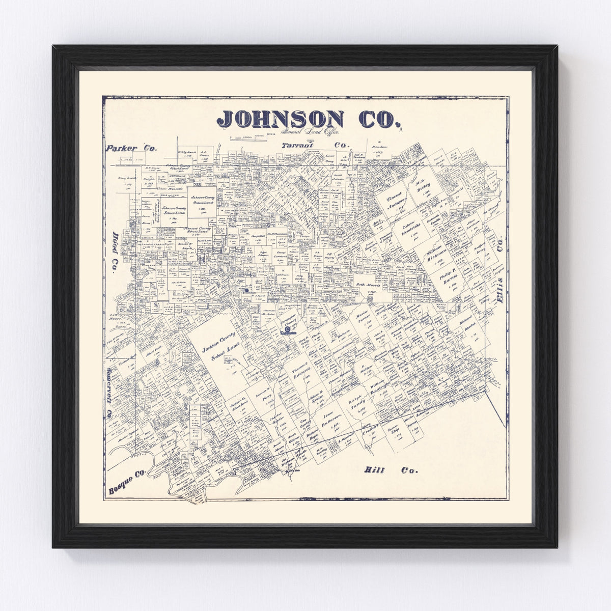 Johnson County Vintage Map 1927