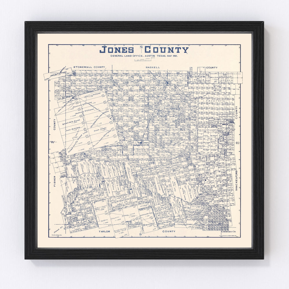 Jones County Vintage Map 1921