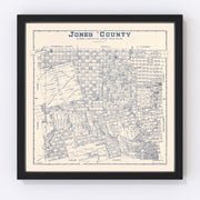 Jones County Vintage Map 1921