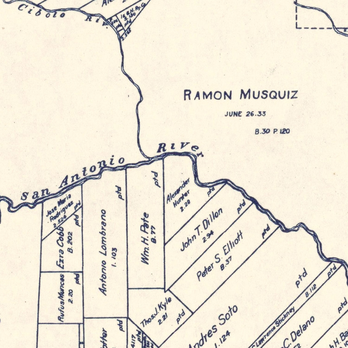 Restored historic details from the 1921 county map of Karnes County, Texas