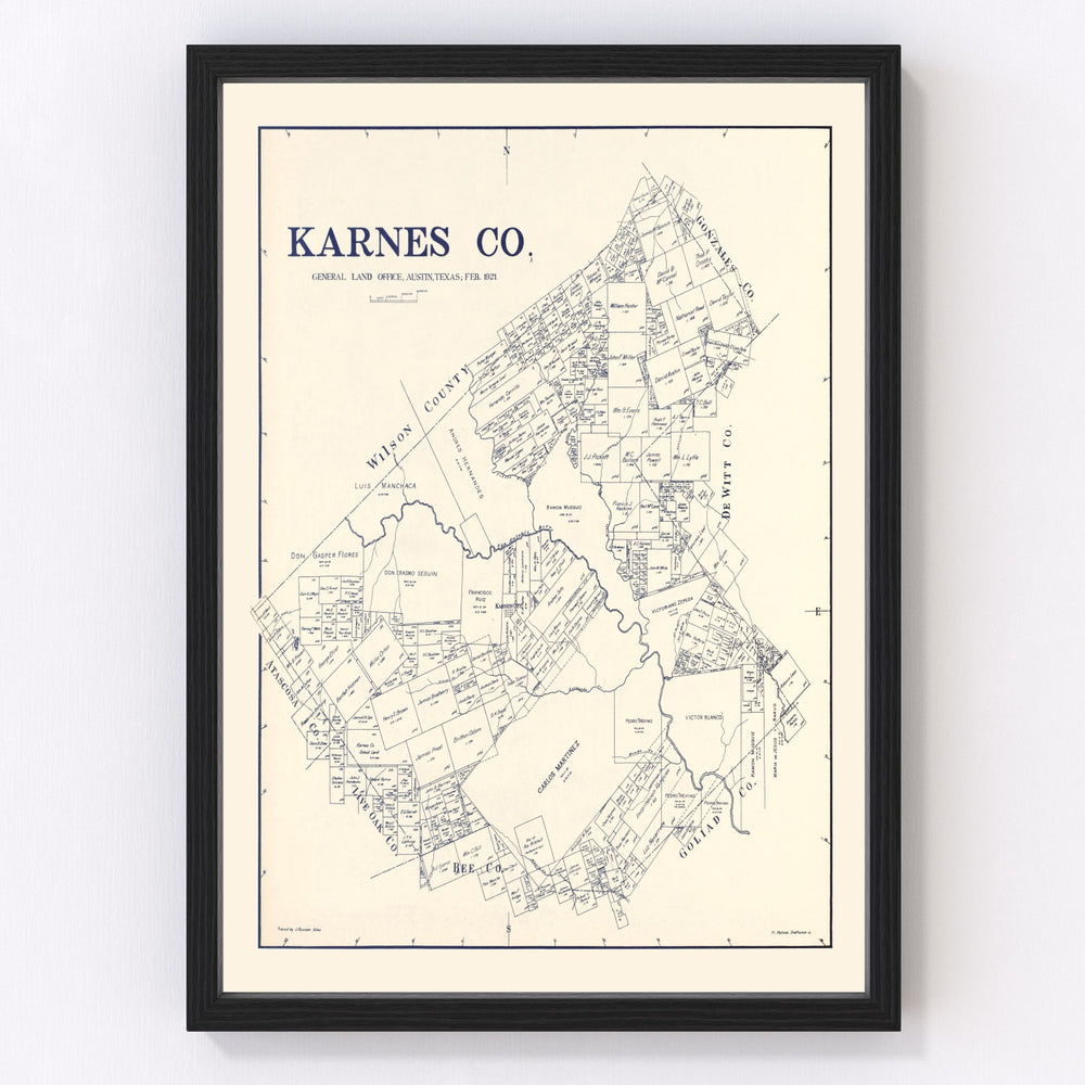 Karnes County Vintage Map 1921