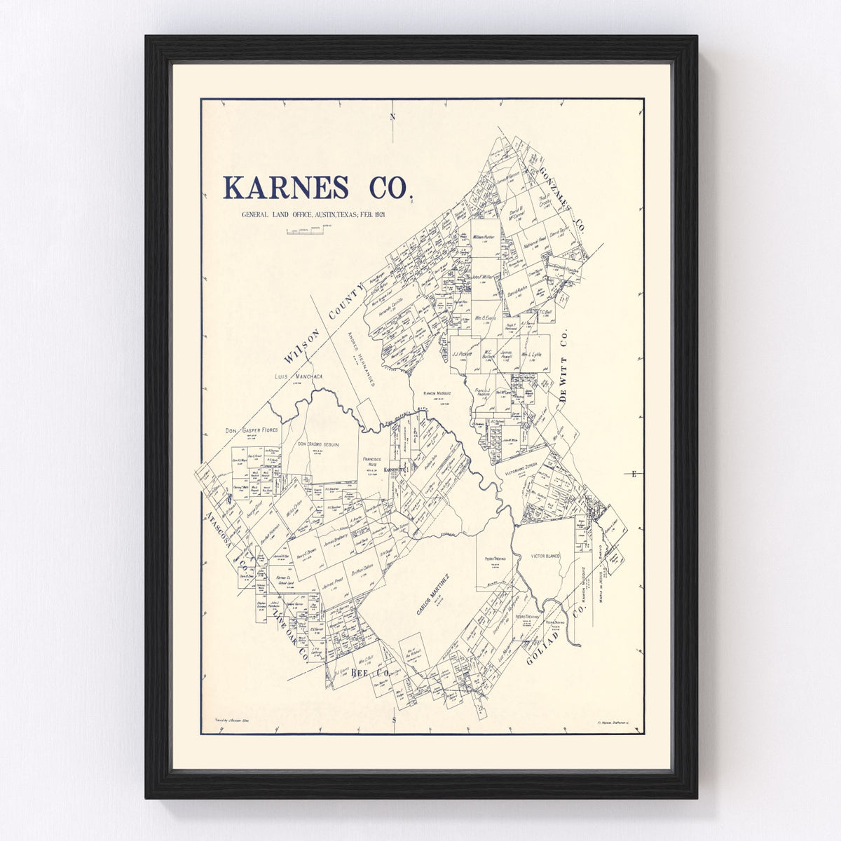 Karnes County Vintage Map 1921