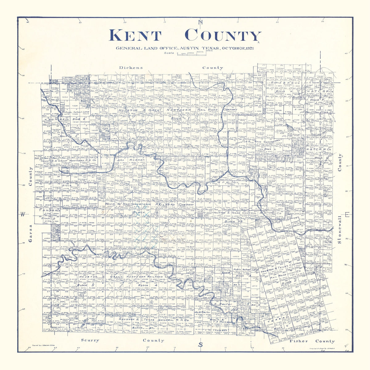 Preview of Vintage Map of Kent County, Texas 1921