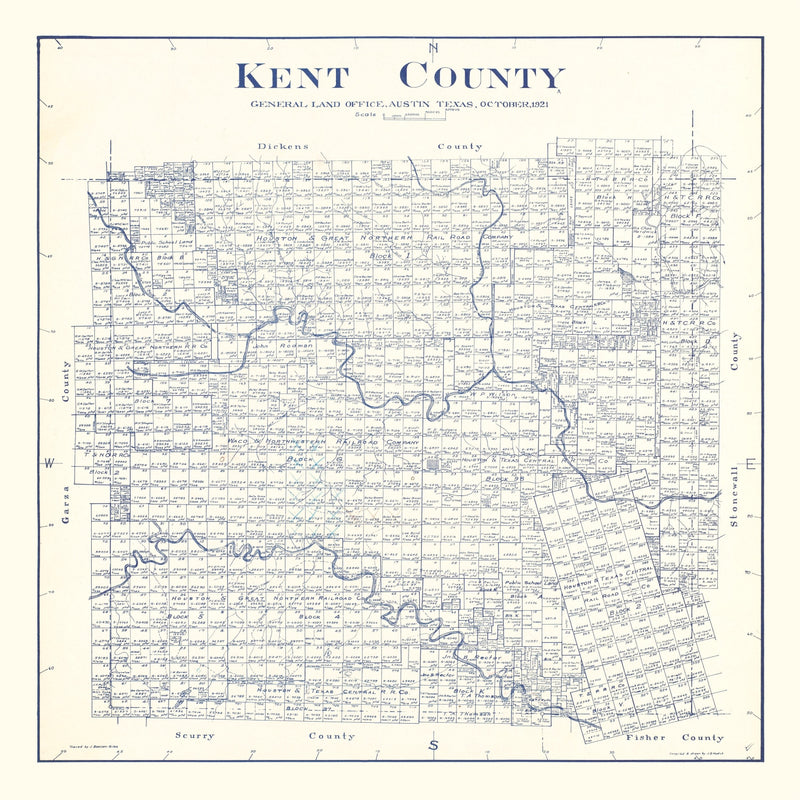 Size comparison using Vintage Map of Kent County, Texas 1921