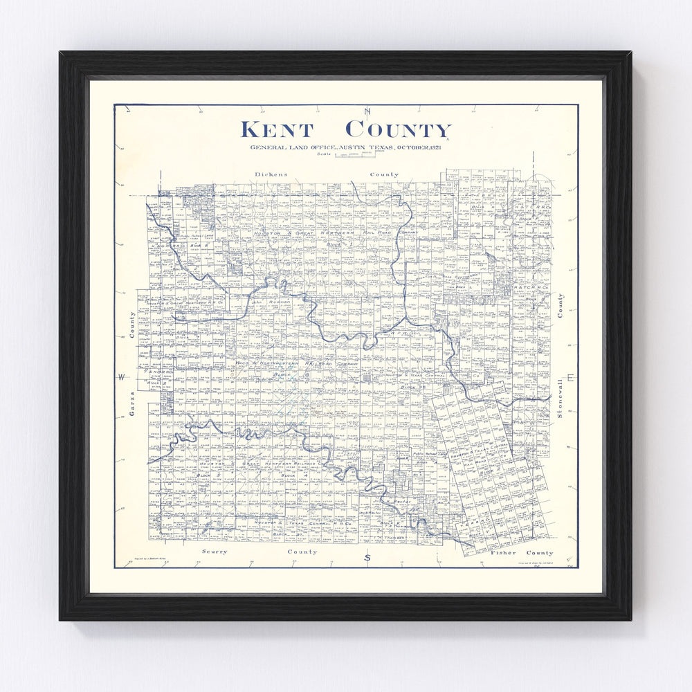 Kent County Vintage Map 1921