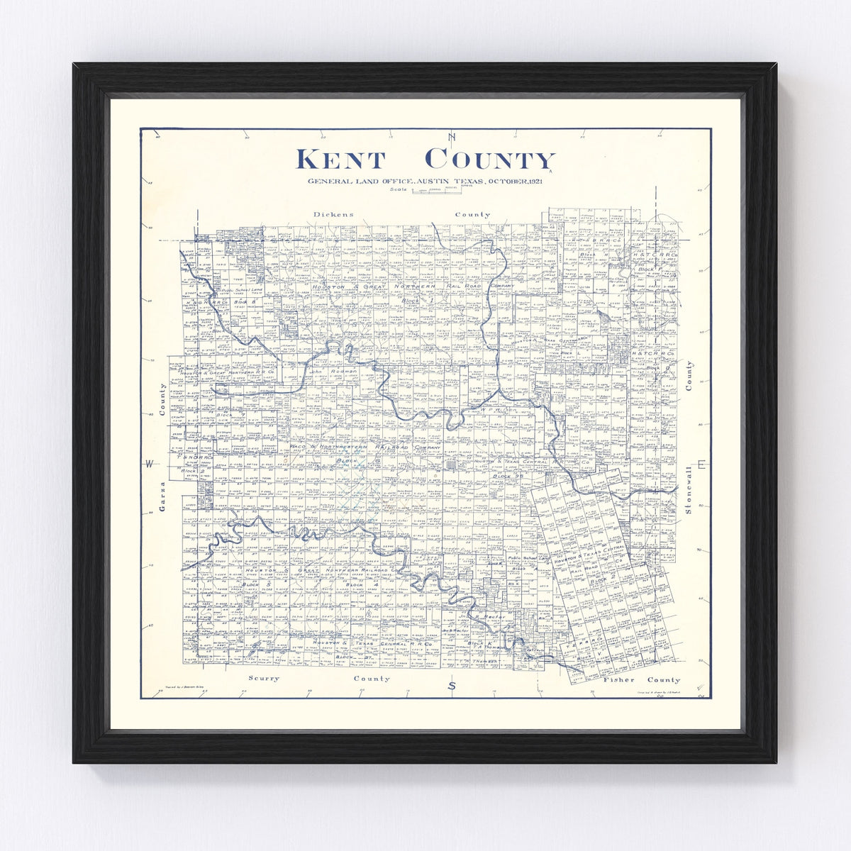 Kent County Vintage Map 1921