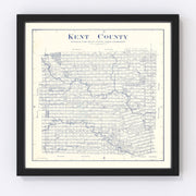 Kent County Vintage Map 1921