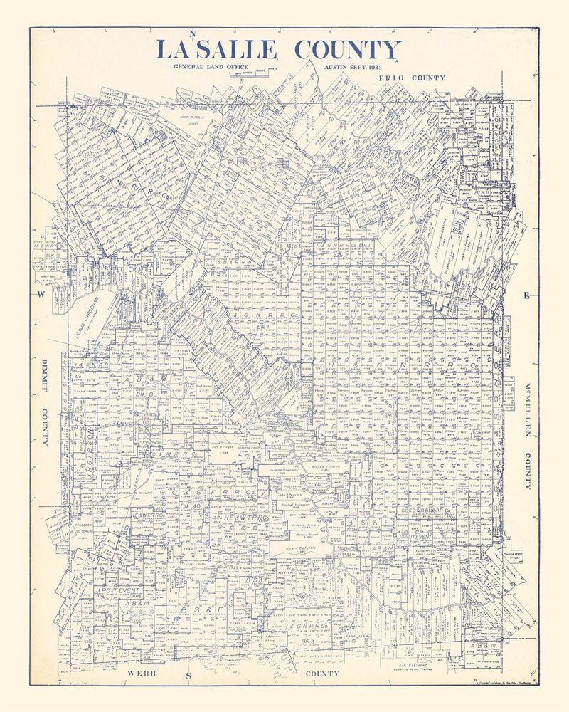 Size comparison using Vintage Map of La Salle County, Texas 1923