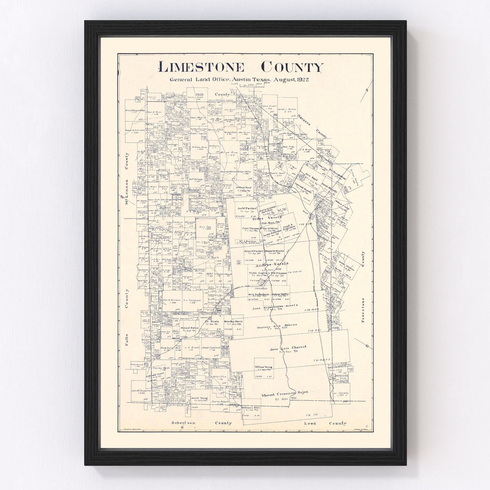 Limestone County Vintage Map 1922