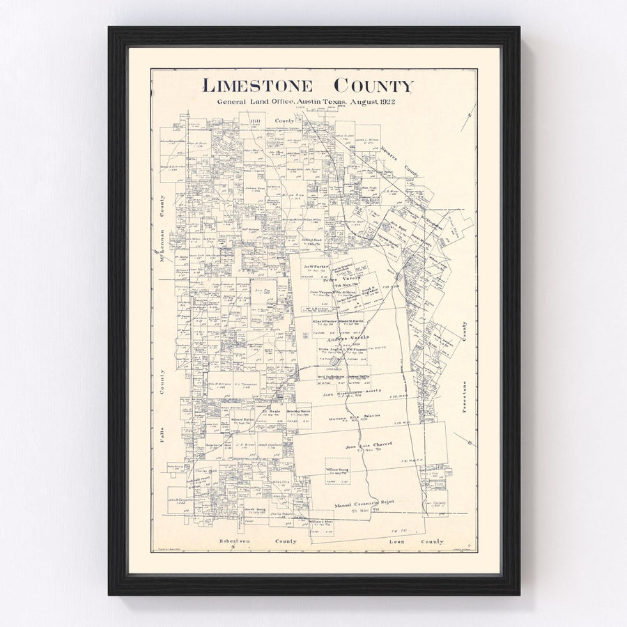 Limestone County Vintage Map 1922