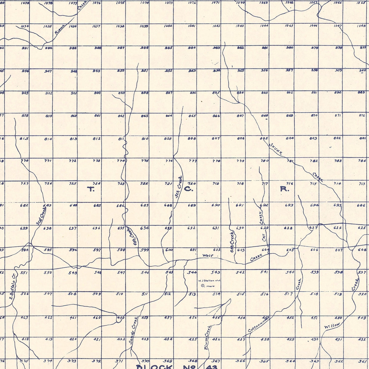 Restored historic details from the 1927 county map of Limestone County, Texas