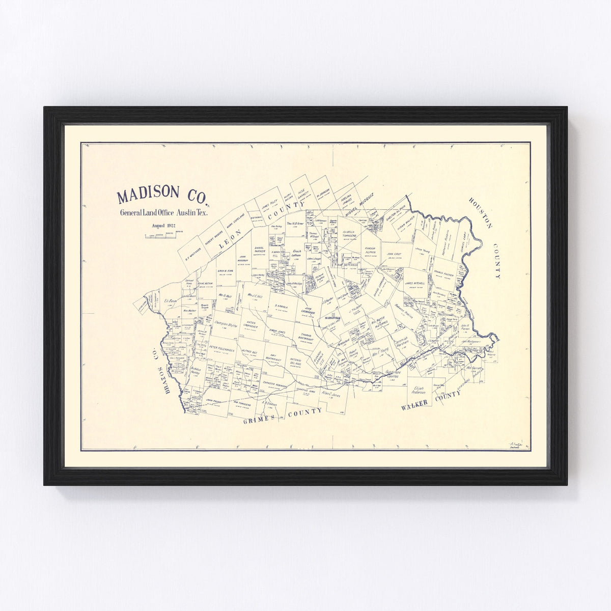 Madison County Vintage Map 1922