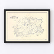 Madison County Vintage Map 1922
