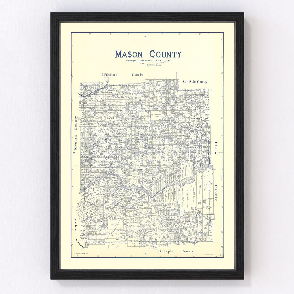 Mason County Vintage Map 1921